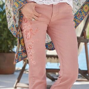 NWOT Driftwood brand Pink Rawhem Jeans